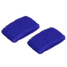 2Pcs 8x5cm Sport Wristbands Terry Absorbent Tennis Sweatband, Dark Blue