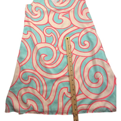 Julie Brown Women's Size Small V-Neck Sleeveless Abstract Swirl Shift Zip Dress - Picture 11 of 13