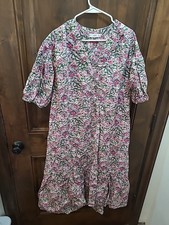 Mango MNG Dress Womens 4 Red Maxi Floral V Neck Boho Tropical Beachy Bohemian