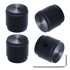 4pcs Black Guitar Knobs Aluminum Alloy Potentiometer Control Knob Volume Audi...