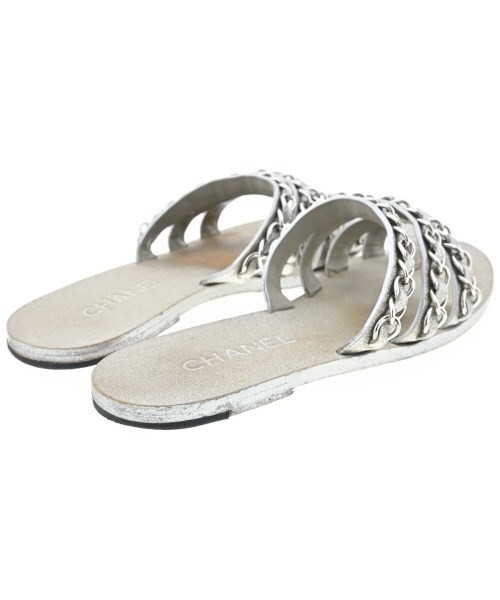 Chanel Vintage Sandals Shoes Silver Size 37.5 US About 7.5 For Women thumbnail 13