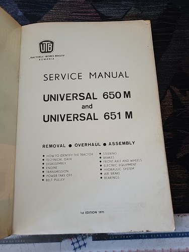 Vintage Original 1971 Romania UTB 650M 651M Universal Tractor Service Manual - Picture 2 of 14