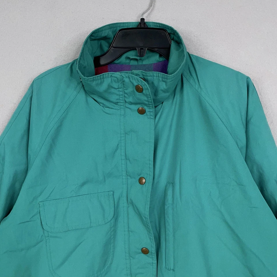 Chaqueta de Colección Eddie Bauer Para Mujer Grande Verde Azulado Forrada de Lana Parka Bolsillos Años 90 Gorp Foto 3 de 4