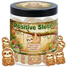 Positive Sloth Jar With 60 Affirmation Cards – Sloth Gifts For Women Teens, E...