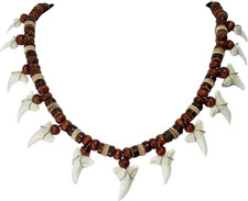 13! Genuine Shark Teeth Necklace for Men, Mako Shark Tooth Necklace, Handmade Wo