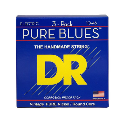 DR Strings PURE BLUES  - Pure Nickel Electric Guitar Strings - Multi-Packs