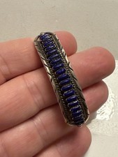 RY Sterling Silver Blue Stone Cuff Bracelet