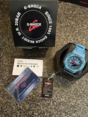 Casio G-SHOCK GA-2100 Analog-Digital Quartz 200m Blue Resin w/ Box Papers