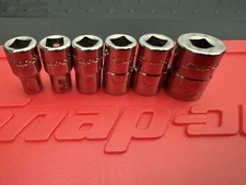 Snap-On Flank Drive Shallow Socket Set of 6 NEW.