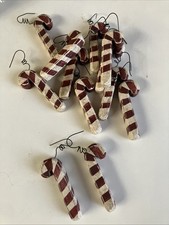 Juego de 12 adornos primitivos de bastón de caramelo de madera envejecido 3 pulgadas