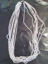 Sarah Coventry Silver-Tone Paperclip Chain Multi Strand Layered Necklace 18 Inch