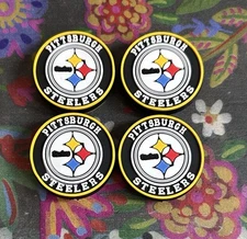 4 Piece Pittsburgh Football Team Silicone Focal Beads DIY Jewelry Pens+ NEW