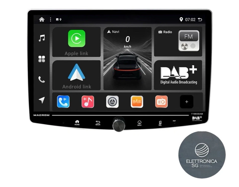 MACROM T1003DAB Autoradio Monitor Car Tablet Android Apple DAB+ BT T 1003 DAB - Immagine 2 di 4