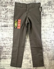 NWT - Dickies Twill Work Pant Slim Fit Tapered Leg - Grey - Men's 29x32