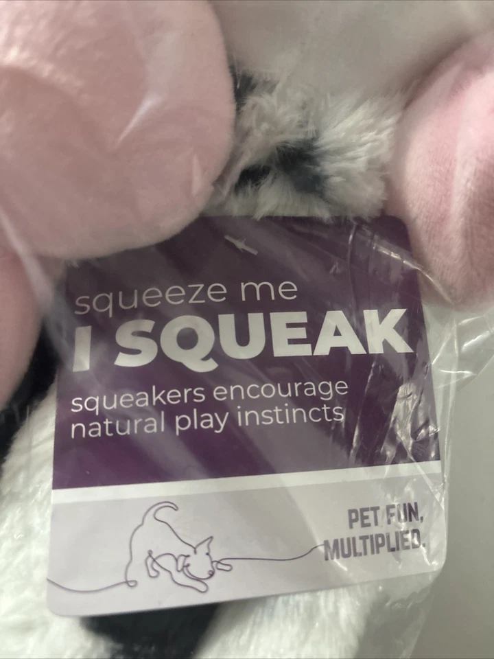 Multipet Swingin' Slevin Cow Dog Toy - White/Black - Image 3 of 3