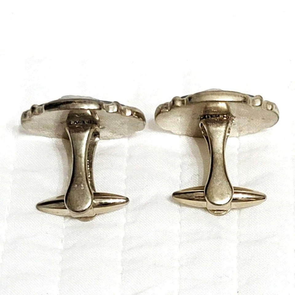 Gemelos Wedgwood Jasper Velero Azul/Blanco Metal Grande L Foto 2 de 4