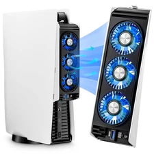 For PS5 Cooling Fan With Triple Fan System Dual USB Ports Station LED Lighting