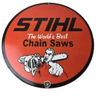 Vintage Stihl Chainsaw Sign - Porcelain Metal Store Display Advertising Gas Sign