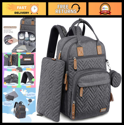 Large Waterproof Diaper Bag Backpack 4-in-1 Unisex Baby Bag for Boys & Girls
