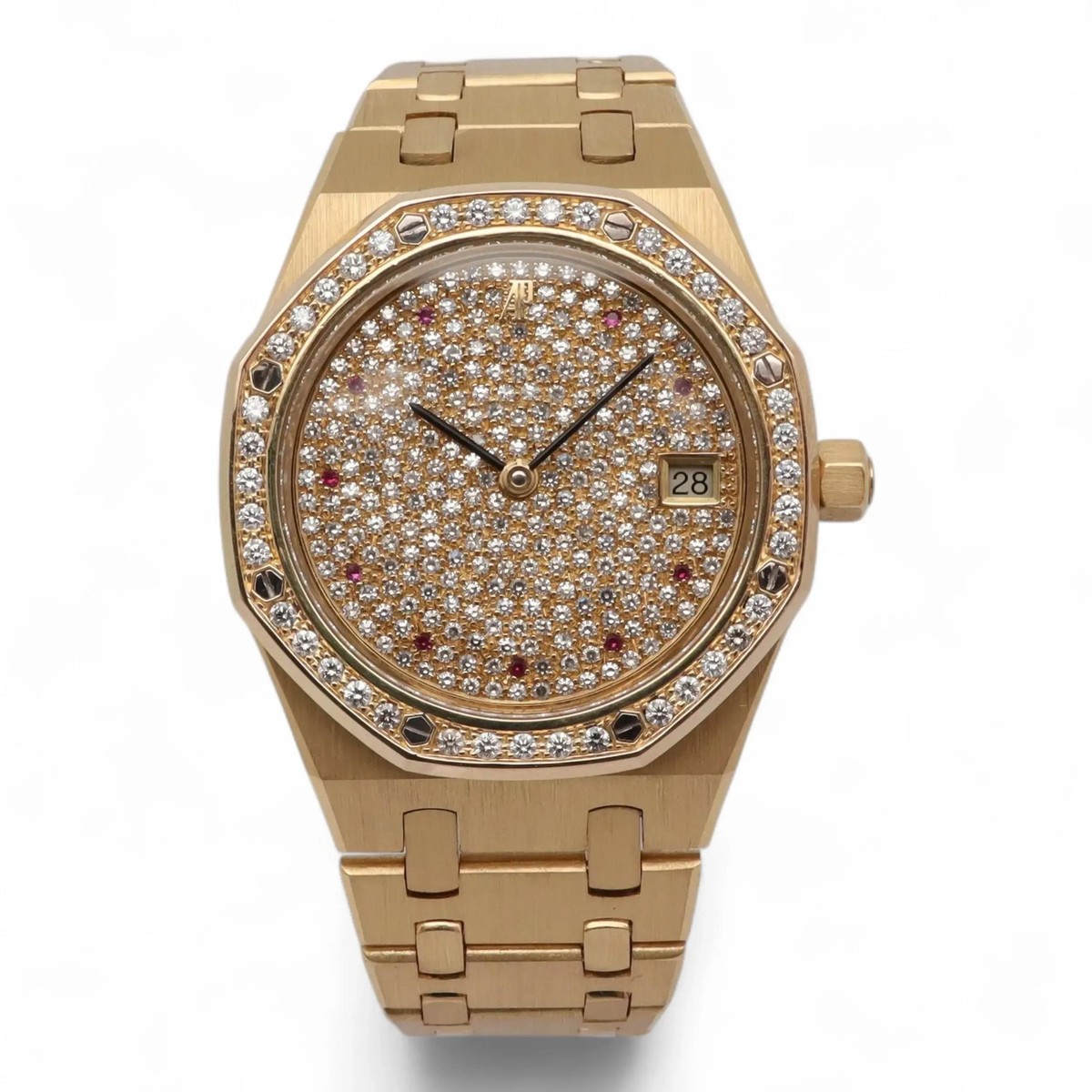 Audemars Piguet Royal Oak 36mm Yellow Gold Rubies Diamond Dial
