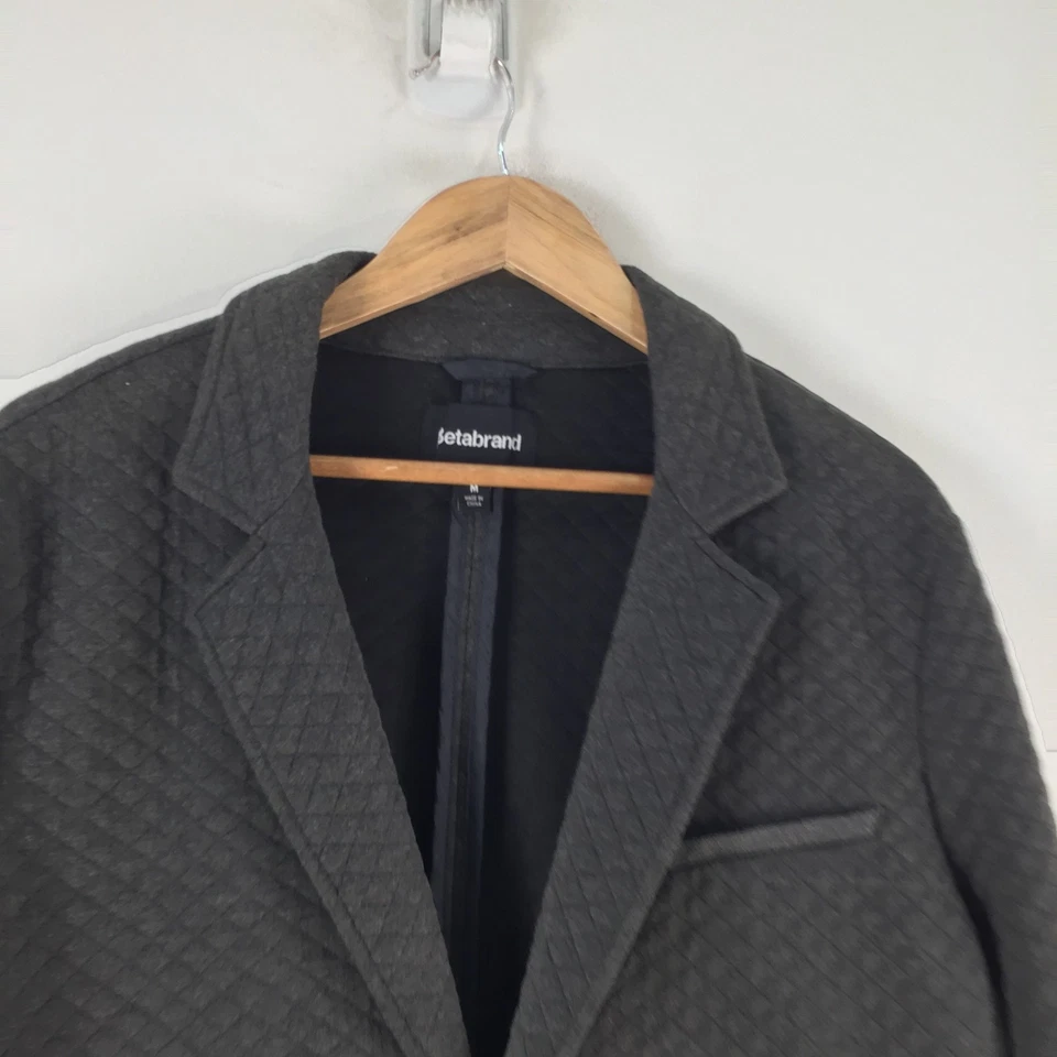 Betabrand Hombre Chaqueta Blazer Talla M Gris Carbón Manga Larga Acolchada 118975 Foto 2 de 4