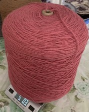Huge Cone of Worsted WOOL YARN Deep MUTED PINK Color 5 lb Pounds
