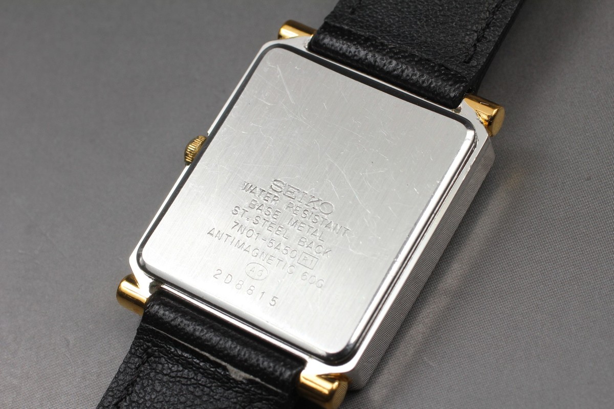 Vintage 1992 Exc+4 Seiko Spirit 7N01-5A50 Gold Two-Tone Quartz