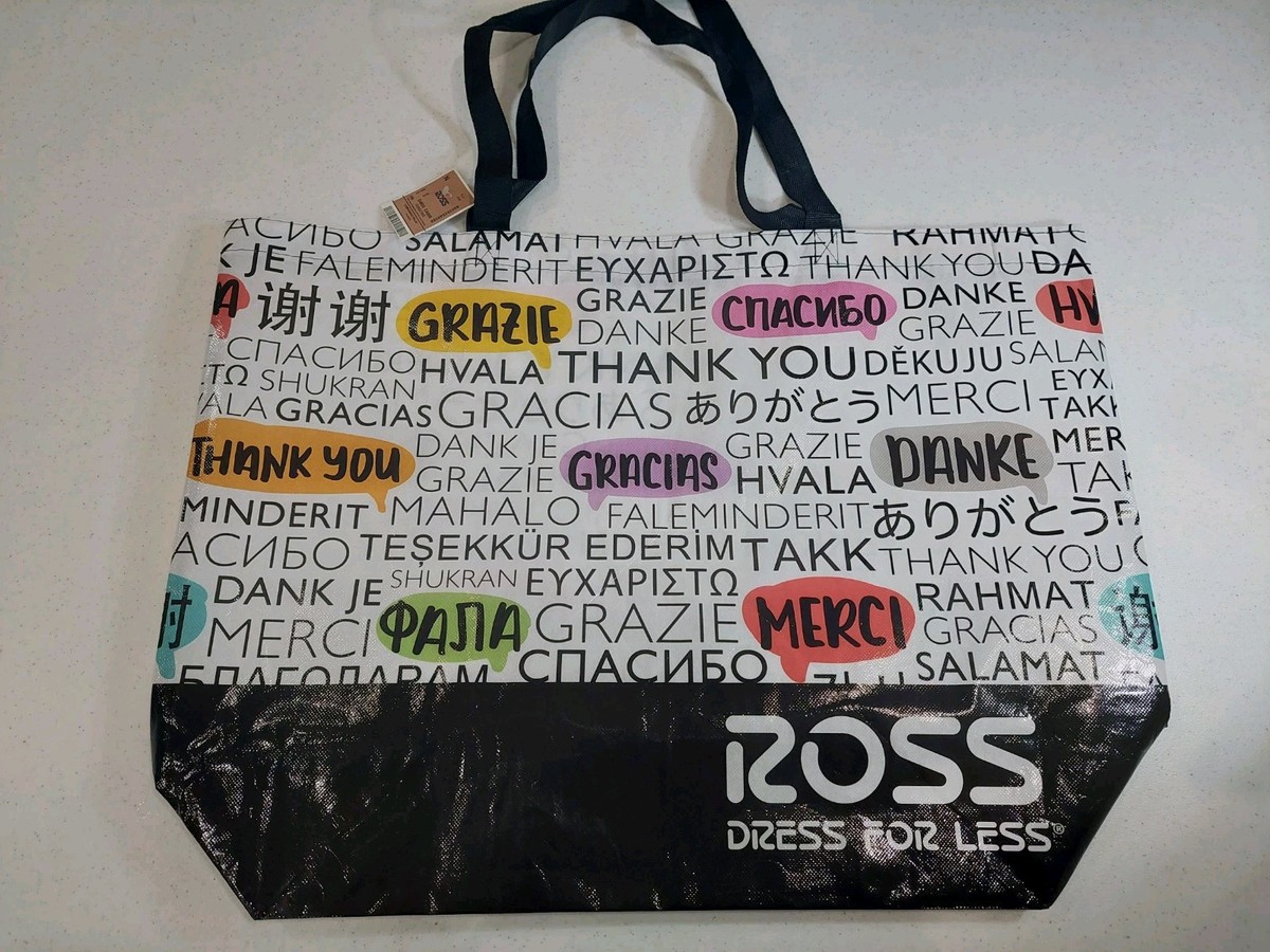 エコバッグ ROSS DORESS FOR LESS ROSS Dress For Less Reusable Shopping Bag Large Tote Thank
