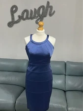 JAX Stunning Panel Detail Dress in Tanzanite Blue Size 10