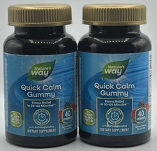 2PK Nature's Way Quick Calm Gummy ~ 40 Gummies EACH ~ EXP 1/26 ~ FAST SHIPPING