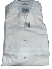 DSCP Garrison Collection Solid White Short Sleeve Army Dress Shirt Men 18 32/33