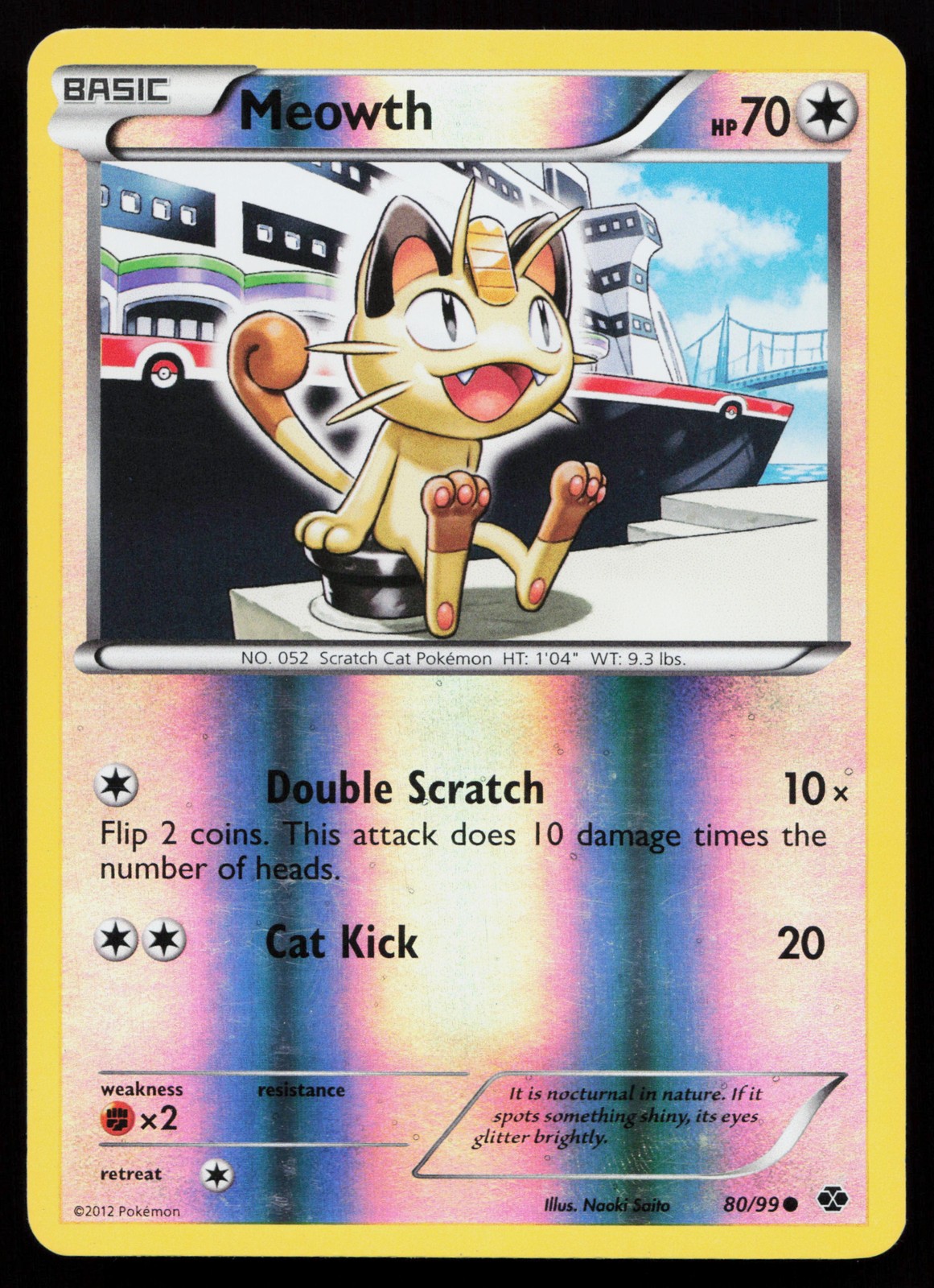 Meowth 80/99 Next Destinies Reverse Holo Pokémon Card