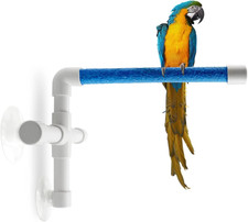 Bird Shower Perch with Suction Cup, Parrot Window Perch Stand, Parakeet Bath Wal