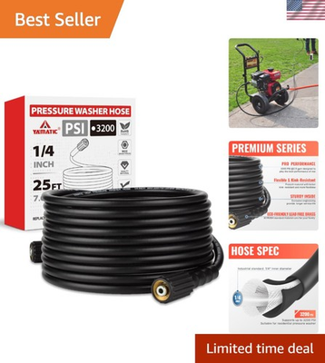 #ad #ad High Quality 25 FT 1 4quot; Pressure Washer Hose 3200 PSI M22 Fittings Included $35.99