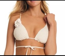 Red Carter Eyelet Triangle Bikini Top in Moonstone Size S NWT