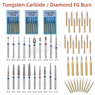 Dental Tungsten Carbide/Diamond FG Burs Drills Polisher For High Speed Handpiece