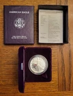 1990 S AMERICAN SILVER EAGLE DOLLAR GEM PROOF W/Box + COA $1 bullion 1 oz