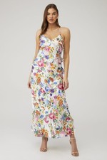 Show Me Your Mumu Romance Ruffle Dress XS Ivory Botanical Floral
