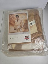 Vintage Revert Made in Spain Elvis Presley Throw Blanket 61x53 Tan Fleece New