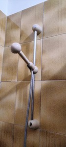 Doccino Sali Descendi Vintage 60s Head Hose Shower Plastic Metal Brown