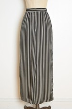 vintage 90s pants black tan striped high waisted rise wide leg trousers XS S