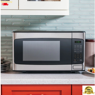Countertop Microwave Oven Stainless Steel One-Touch Control Space-Saving