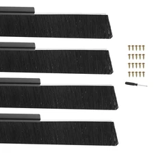 Door Brush Sweeps 3.15" x 39.37", 4 Sets Door Bottom Sweep, Black/Black