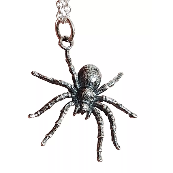 Spinne AnhäNger Tarantel Halskette Spinnentier 925 Sterling Silber Schmuck & Box-image
