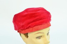 Vintage Red Women's Velvet Felt 50's 60's Beret Original By Dayra