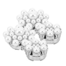 4PCS Round Pearl Decorative Button, Versatile Collar Fastener, Pearl Clothing