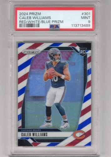 2024 Panini Prizm Caleb Williams Red White Blue #301 - PSA 9 MINT