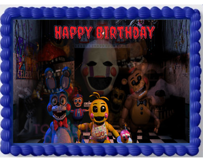 Scary Creepy Video Game Freddy Birthday Image Edible Cake Topper Frosting Sheet