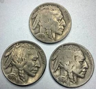 Lot of 3 Buffalo / Indian Head Nickel Coins with Full Dates, US Coins! - SN773