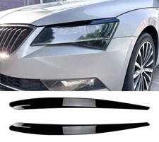 Faros cejas Skoda Superb B8 2016-2019 negro brillante plástico ABS